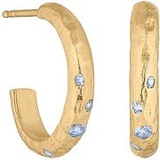 Forgyldt creol med lyseblå sten fra Blossom-23921583