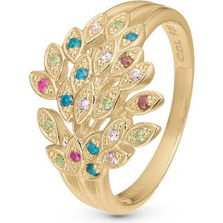 Christina Peacock forgyldt ring med 22 farvede cubic zirkoner
