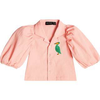 Mini Rodini Embroidered seersucker blouse - pink - Y 8/9