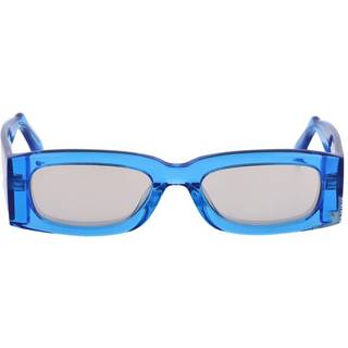 GCDS Unisex GD0020 90L Solbriller Acetat Blå Transparent Firkantet Spejlet