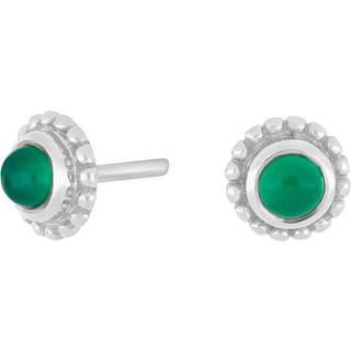 Nordahl Jewellery Joy52 sølv ørestikker med grøn calcedon