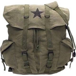 Rothco Vintage Canvas Rygsæk m. stjerne 25L Oliven - One Size