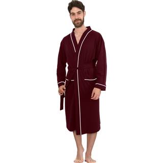 NY Threads Herre Knit Robe Letv?gt Summer Cotton Blend Bath