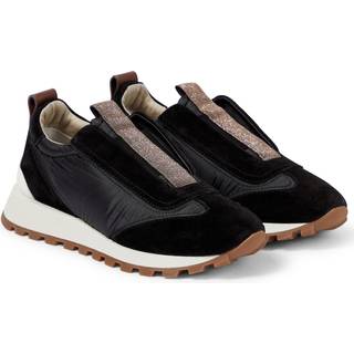 Brunello Cucinelli Monili suede-trimmed sneakers - black - EU 38.5