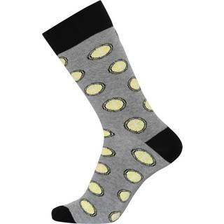 Claudio 3-pak Patterned Cotton Socks - Grey/Yellow - Str 40/47