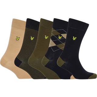 Lyle & Scott Lyle & Scott Black Liam Cotton Socks 5 Pack