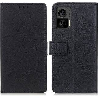 Motorola Edge 30 Neo Læder Flip Cover Modstandsdygtig mod Ridser m. Pung - Sort
