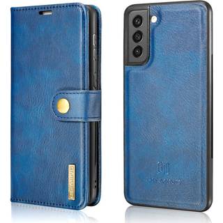 Samsung Galaxy S21 FE (5G) DG.MING Retro Magnetisk Læder Cover m. Pung - 2 in 1 - Blå
