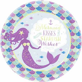 Havfrue paptallerkner 8 stk. - Mermaid Wishes