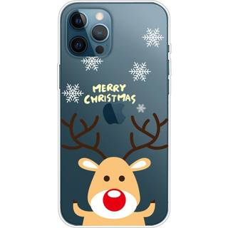 iPhone 14 Pro Fleksibelt Plast Jule Bagside Cover - Rensdyr