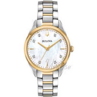 Bulova 98P184 Diamond Hvid/Gul guldtonet stål Ø31 mm