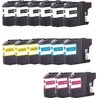Kompatible blækpatroner Brother LC 221, 15 stk. rabatpakke 186 ml