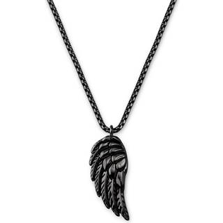 Egan | Gunmetal Sort Rustfri Stål Vingefjer Box Chain Halskæde