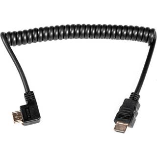 HDMI A Male 1.4  - A Male Angled Coiled, 20-45cm
