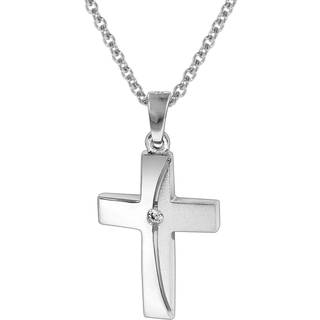 trendor 35864 Damen-Halskette mit Kreuz-Anhänger 925 Silber