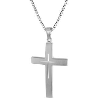 trendor 60705 Silber Kreuz mit Kette für Herren 50 cm
