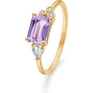 Mads Z - Lavender ring i 14 kt guld m. ametyst og 0,03 ct. - Str 54**