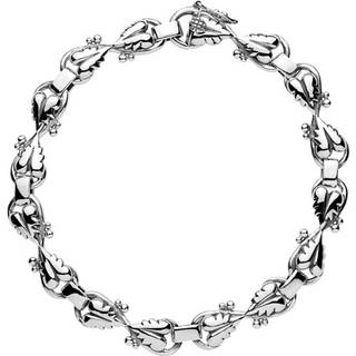 Lund Copenhagen armbånd i oxyderet sølv med blade