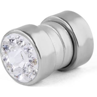 8 mm Magnet Ørering m. Klar Krystal