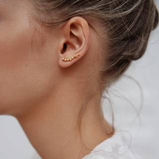 Bybiehl Pebbles forgyldte earclimbers med zirkoner