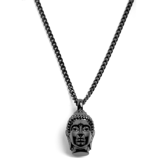 Sort Buddha Stålhalskæde