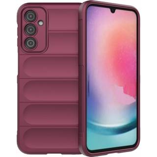 Samsung Galaxy A24 Fleksibelt Plastik Bagside Cover - Vinrød