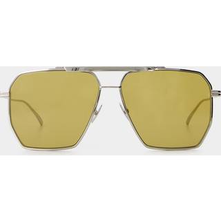 Bottega Veneta Mand BV1012S 007 Solbriller Metal Sølv Brun Geometrisk