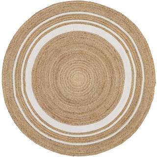 Rund jutetæppe Clover, håndlavet