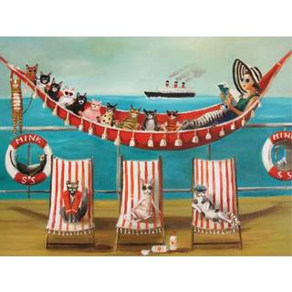 New York Puzzle Company - Janet Hill All Paws on Deck - 500 Piece Jigsaw Puzzle for Family Game Nights av Janet Hill