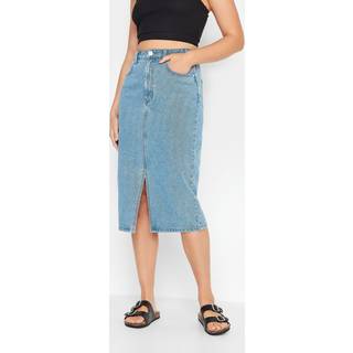 Lts Tall Blue Denim Midi Skirt Size 24