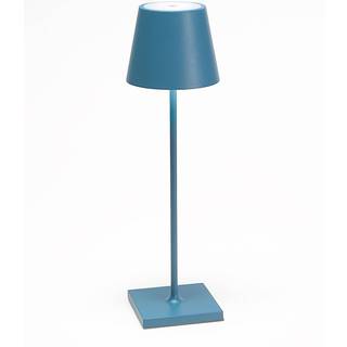 Zafferano Poldina LED-bordlampe, genopladeligt batteri, mat, blå