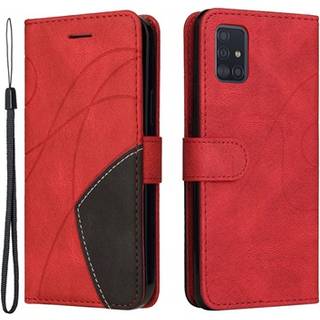 Bi-Color Series Samsung Galaxy A51 Etui med Pung - Rød