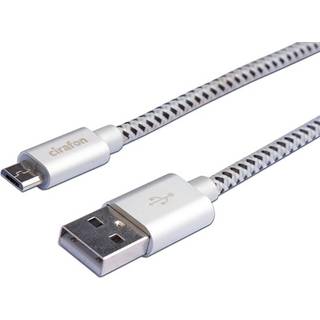 Cirafon Micro Usb-kabel 2 M 2m. Usb-a Micro Usb-b Sort, Hvid