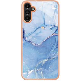 Samsung Galaxy A34 (5G) Plastik Cover - Blå / Hvid Marmor