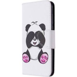 Huawei Y5p Riflet Læder Cover m. Kortholder - Baby Panda