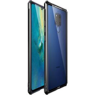Huawei Mate 20 X Cover m. Metal Bumper & Glasbagside - Sort
