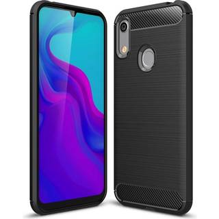 Huawei Y6 (2019) Brushed Carbon Fibre TPU Plast Cover Sort
