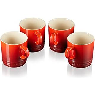Le Creuset Tasse Becher 4er-Set Kirschrot Steinzeug 350ml