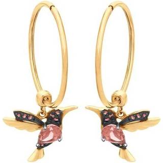 Øreringe creoler - kolibri, lyserød