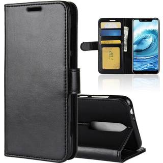 Nokia 5.1 Plus Crazy Horse Læder Cover m. Pung - Sort