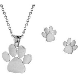 trendor 75571 Schmuck-Set Halskette + Ohrringe Pfote Silber 925