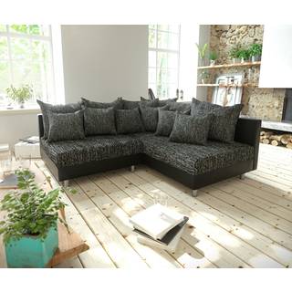 Ecksofa Clovis Schwarz Ottomane Rechts Modulsofa erweiterbar
