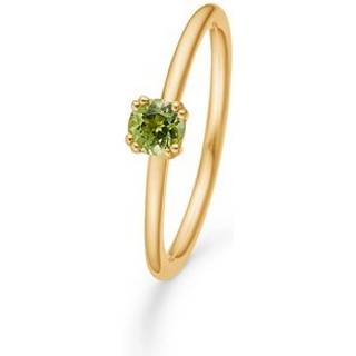 Mads Z - Poetry Solitaire ring m. grøn peridot i 14kt. guld