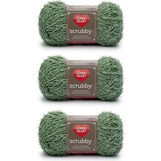Rødt hjerte skrubbe grøn te garn - 3 pakke med 100 g/3,5 oz - polyester - 4 medium (worred) - 92 yards - strikning/hækling