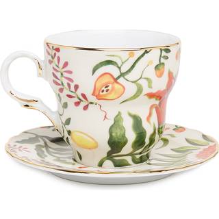 La DoubleJ Tea And Coffee - 'Eden Big Mama' cup and saucer in Multicolor 100% PORCELAIN