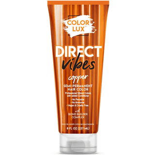 Farve Lux Direct Vibes Semi-Permanent Hair Color Copper Vibrant & Langvarig Shade Ammoniia-Free Vegan Sulfate-Free Paraben-Free 8 Fl Oz