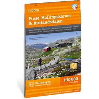 Calazo förlag Turkart Finse, Hallingskarvet & Aurlandsdalen 1:50 000 NoColour, OneSize