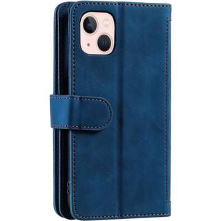 iPhone 14 Plus Læder Flip Cover m. Pung & Magnetlås - Blå