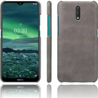 Nokia 2.3 Læderbetrukket Plastik Cover - Grå