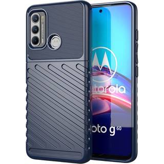 Motorola Moto G60 Thunder Series Twill Plastik Bagside Cover - Blå